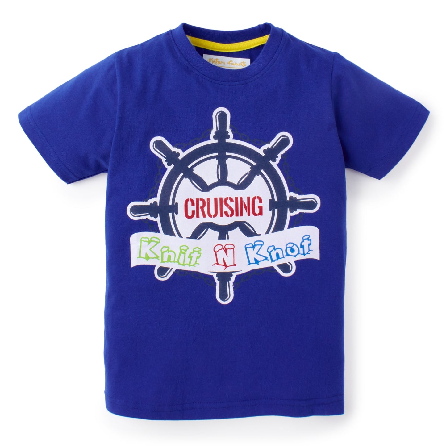 Knit N Knot Boys' Royal Blue Nautical Print T-shirt and Shorts Combo Set