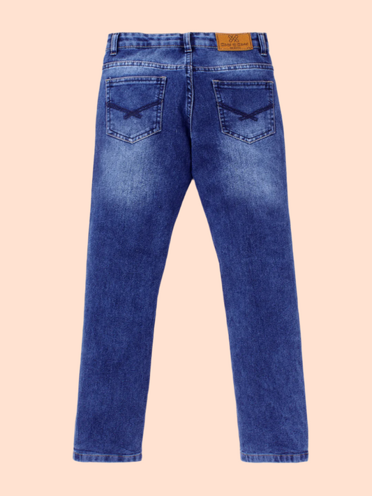 Cool Dude Vibe Blue Ripped- Slim Fit Jeans