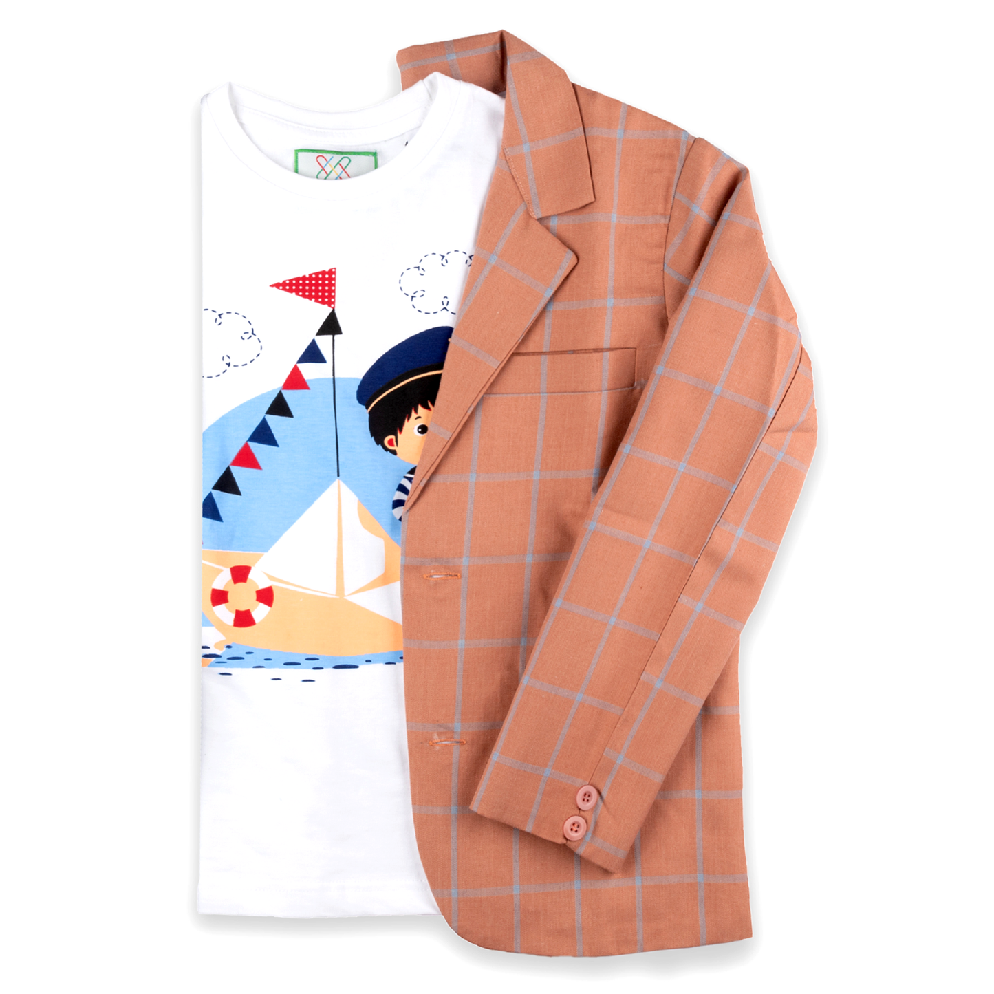 Peach Blazer & Tshirt Combo