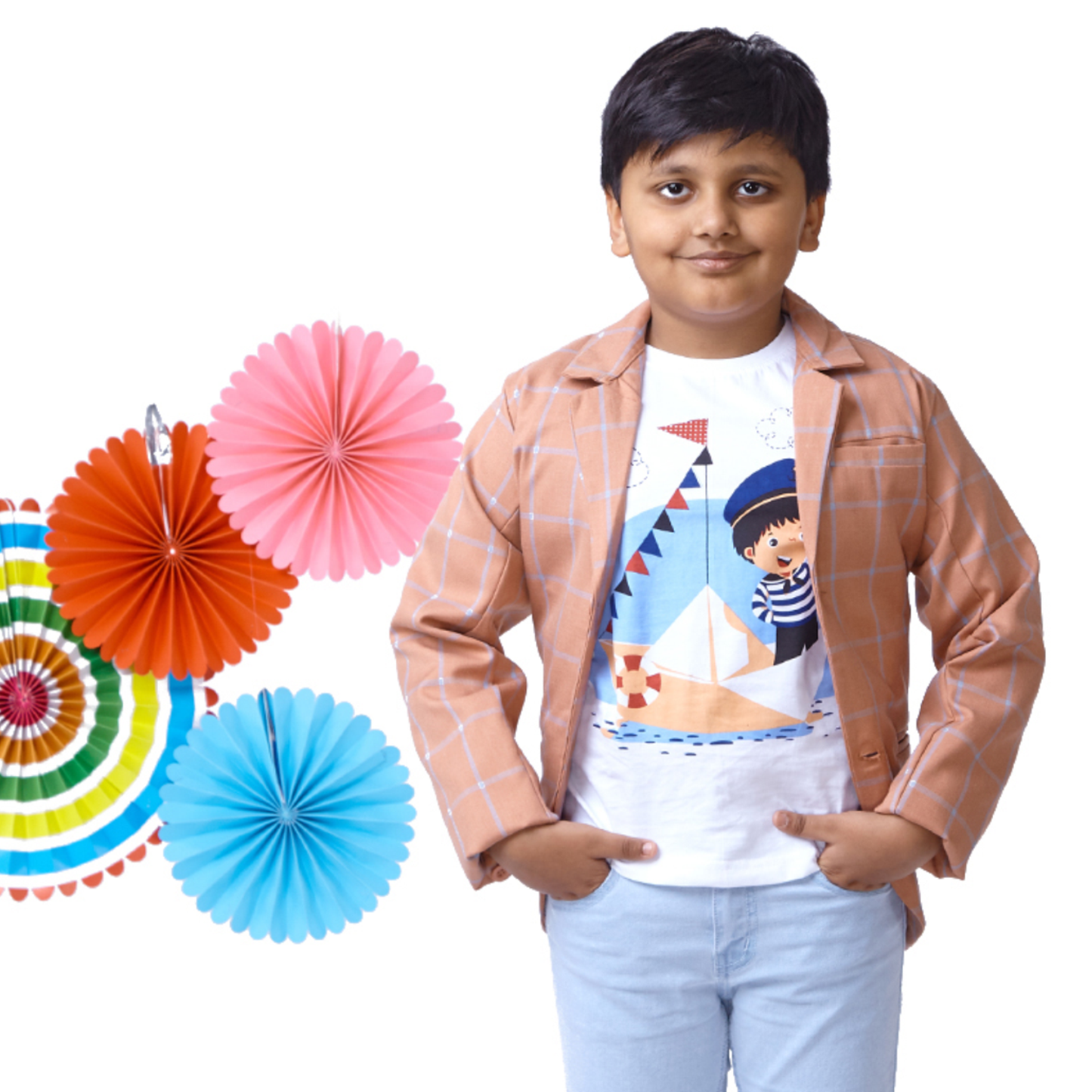Peach Blazer & Tshirt Combo