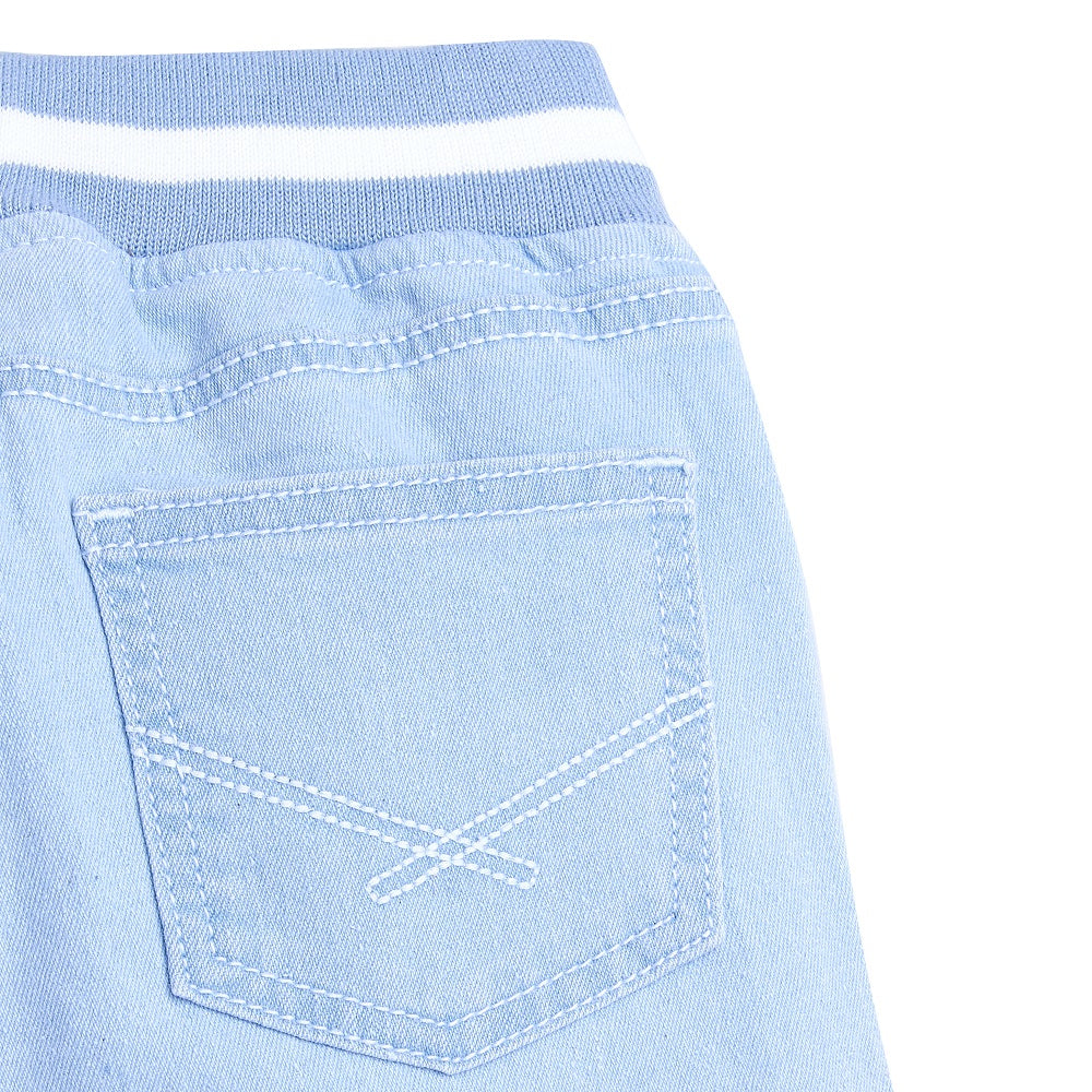 Knit N Knot Boys' Light Blue Jogger with Design