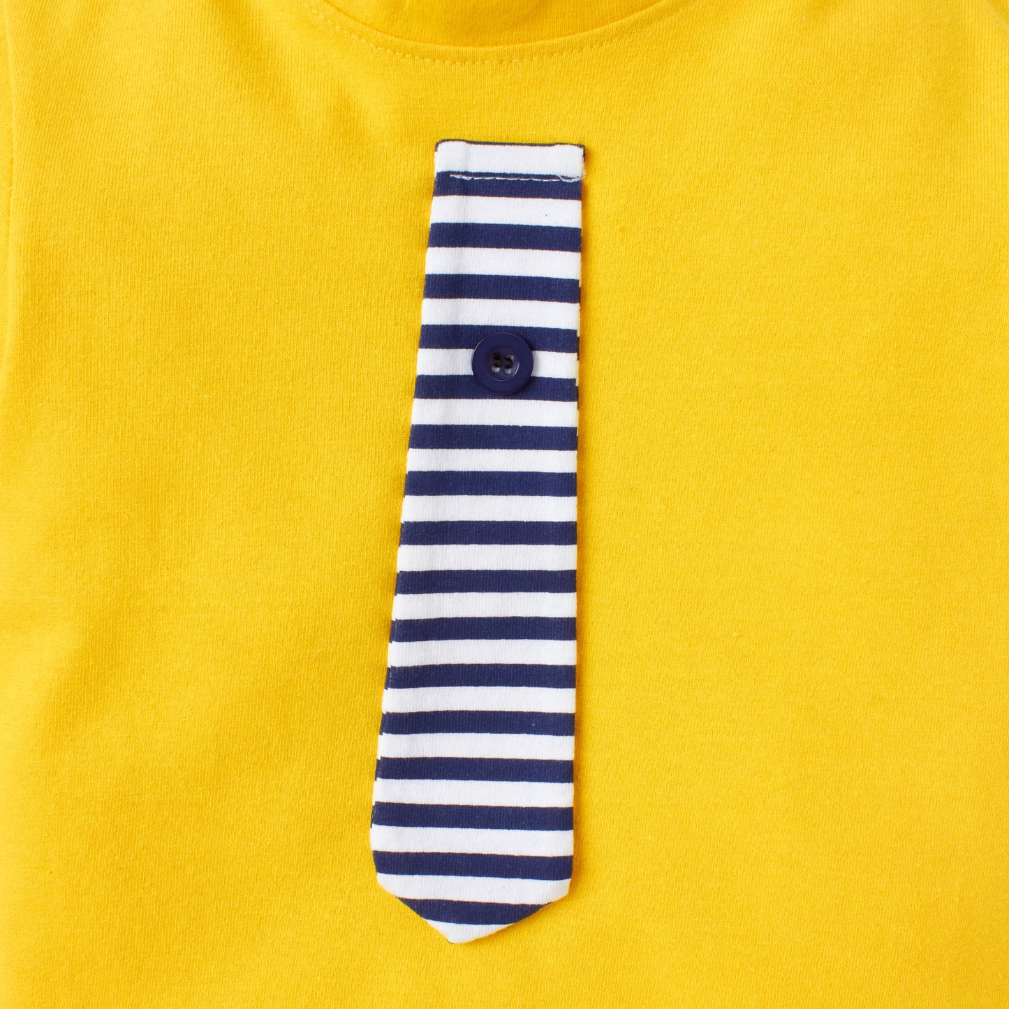 Knit N Knot Boys' Yellow T-shirt and Shorts with Suspender Combo Set