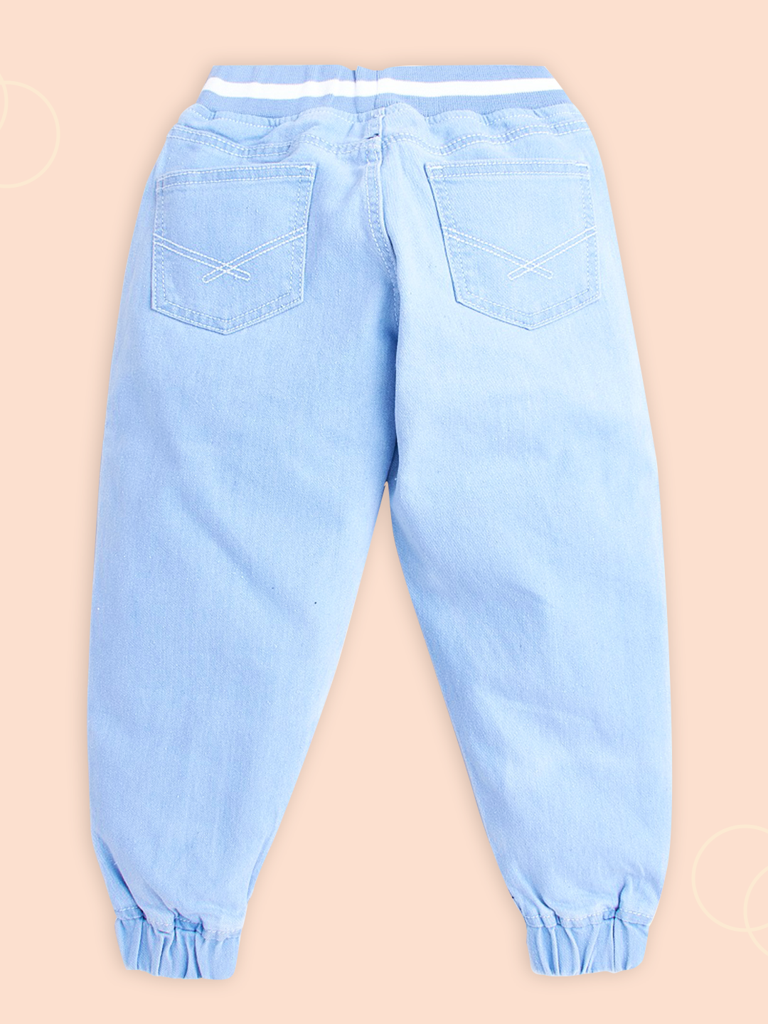 Knit N Knot Boys' Light Blue Jogger with Design