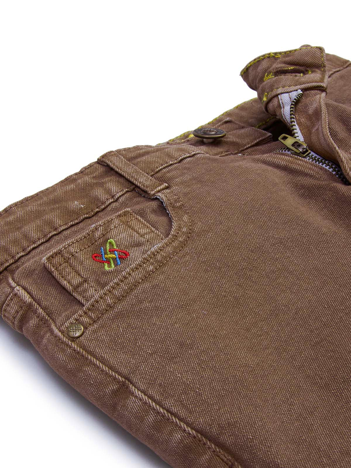 Knit N Knot Boys' Slim Fit Stretchable Brown Jeans