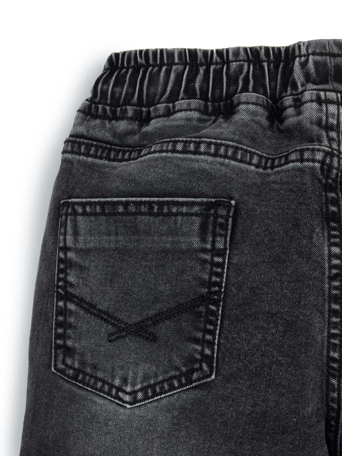 Knit N Knot Boys' Cargo Pants Stretchable Relaxed Fit, Elastic Waist with Drawstring, Stylish Black Denim Durable Comfortable, 7 Pockets, Soft Cotton, Versatile Kids’ Casual Wear