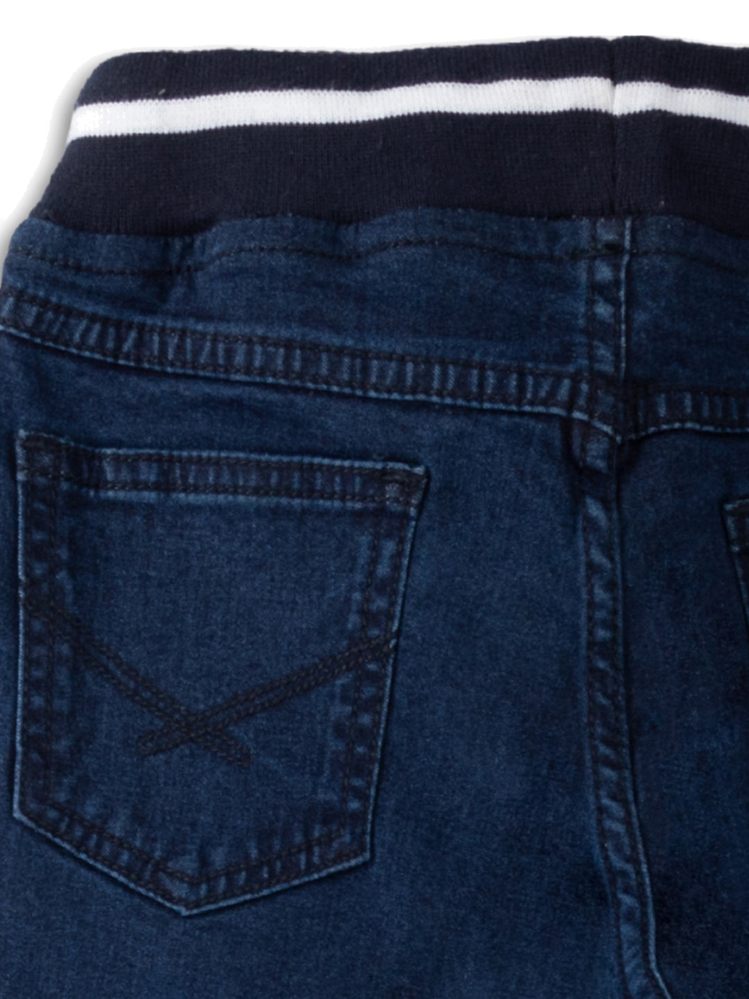 Knit N Knot Boys' Stretchable Navy Jogger with Embroidery Design