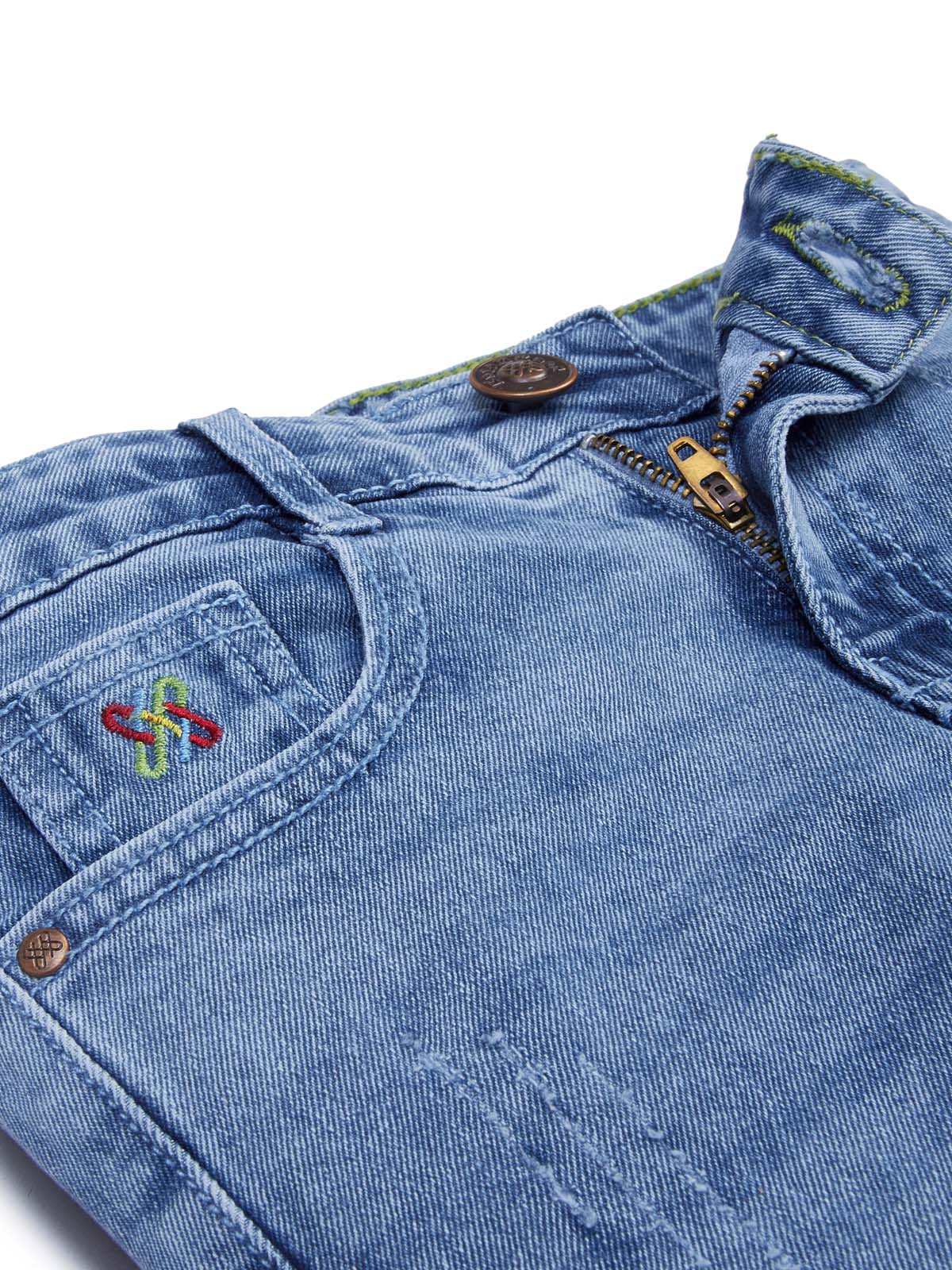 Knit N Knot Boys' Slim Fit Stretchable Blue Cloud Mist Look Jeans