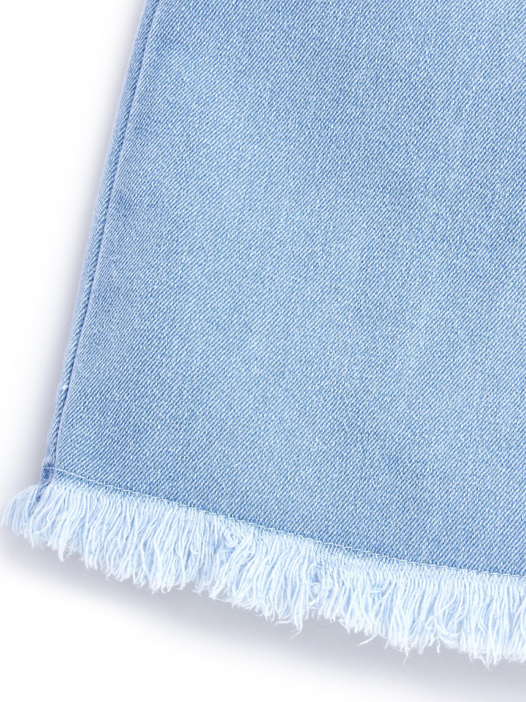 Knit N Knot Girls' Cotton Denim Shorts – Mid-Rise, Thigh-Length, Breathable, and Comfortable | Ruptured, Distressed, Faded | Stylish Casual Wear with Adjustable Waist and 5 Pockets