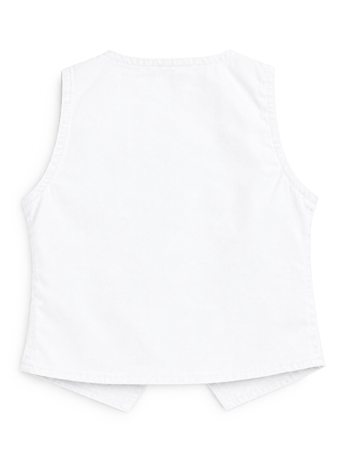 Knit N Knot Girls White Solid Sleeveless Waistcoat | Premium Textured V-Neck Button Closure Casual, Party Vest Jacket Top| Stylish Formal Layering Jacket