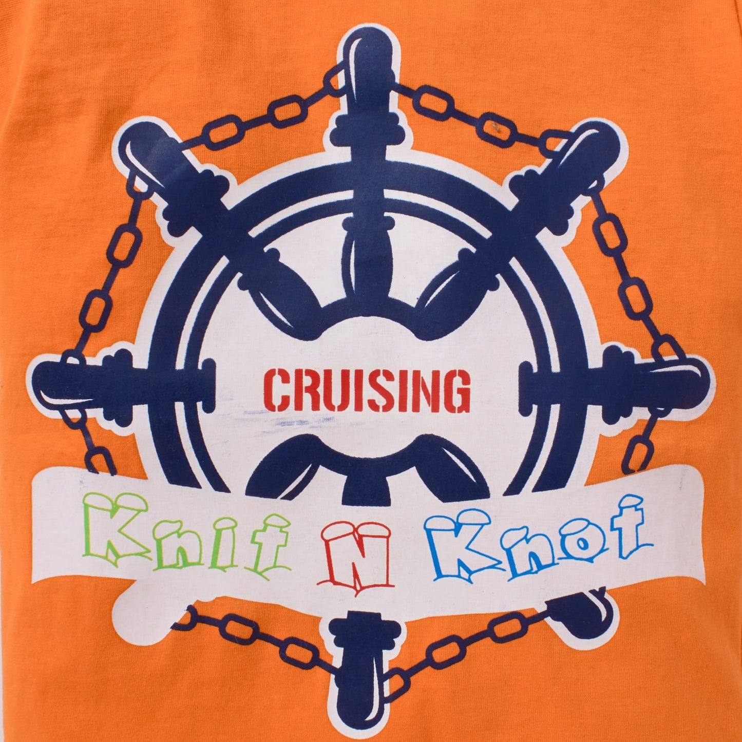 Knit N Knot Boys' Orange Nautical Print T-shirt and Shorts Combo Set