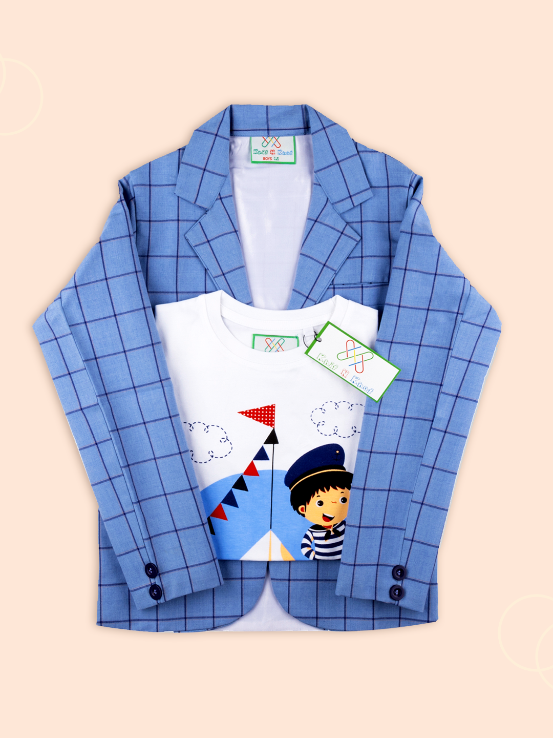 Melange Blue Blazer & Tshirt