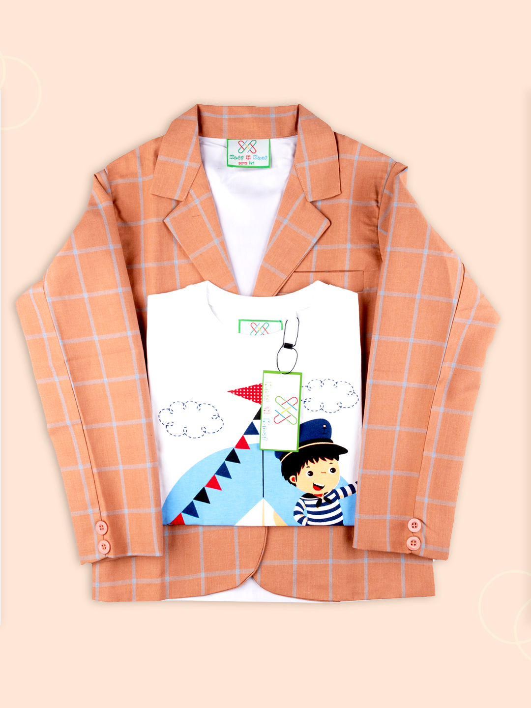 Peach Blazer & Tshirt Combo