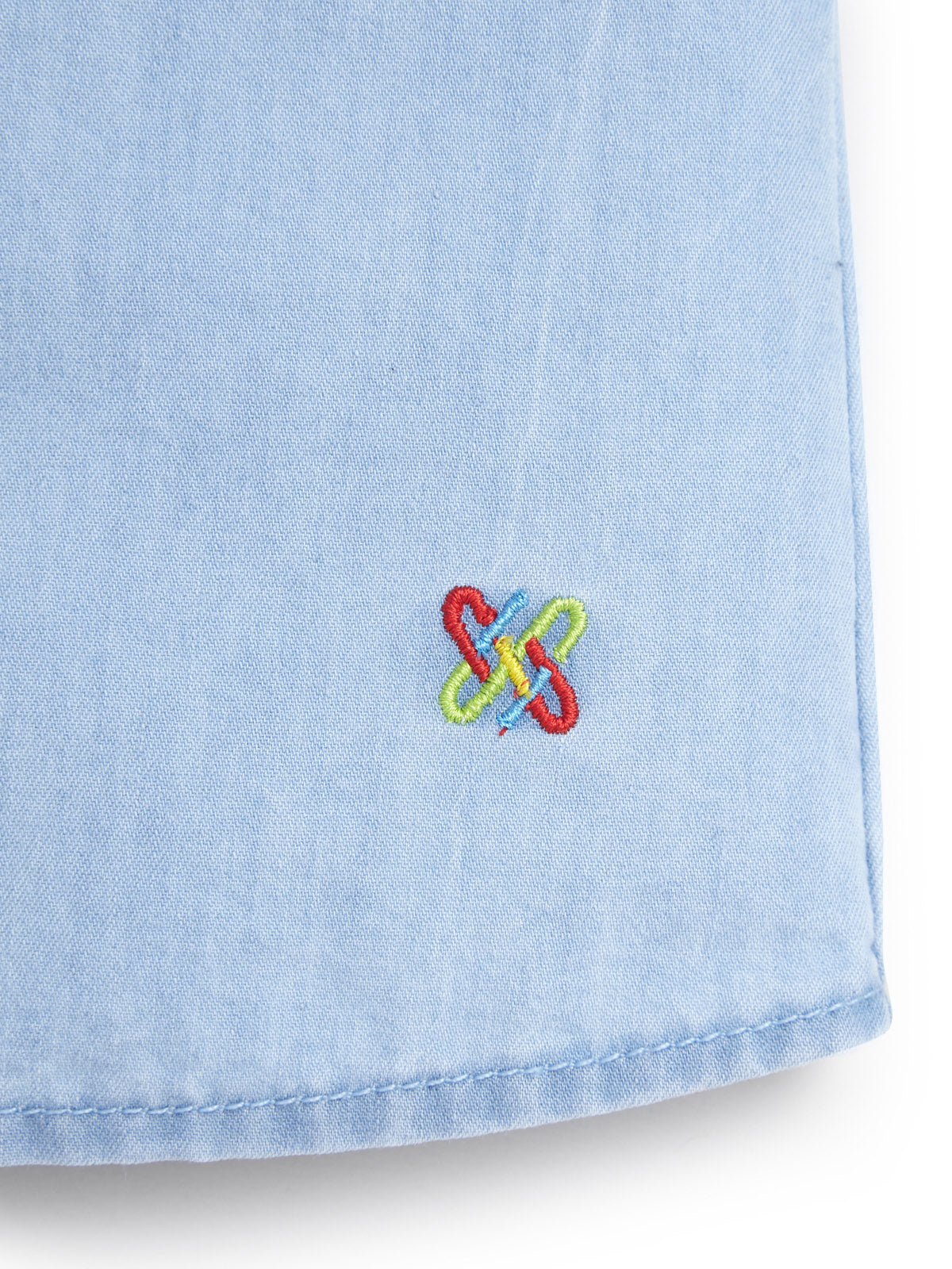 Knit N Knot Girls Cotton Denim Shirt Top – Light Blue Collar with Lace Trim, Button-Up Long Sleeves, Cute Casual Wear for Kids, 100% Soft Cotton Fabric
