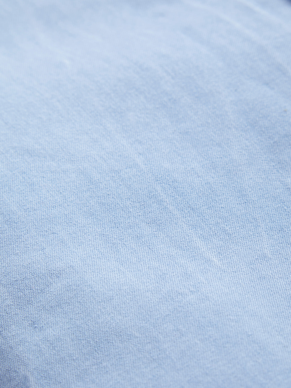 Knit N Knot Girls Cotton Denim Shirt Top – Light Blue Collar with Lace Trim, Button-Up Long Sleeves, Cute Casual Wear for Kids, 100% Soft Cotton Fabric