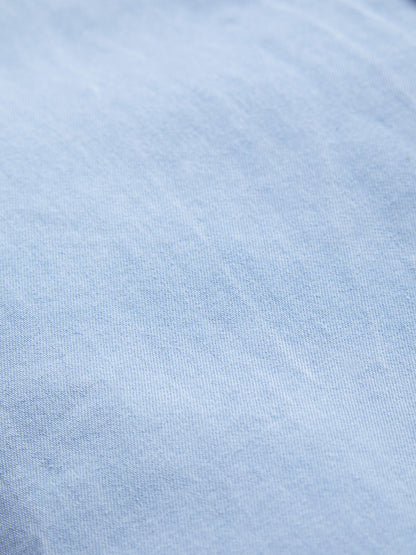 Knit N Knot Girls Cotton Denim Shirt Top – Light Blue Collar with Lace Trim, Button-Up Long Sleeves, Cute Casual Wear for Kids, 100% Soft Cotton Fabric