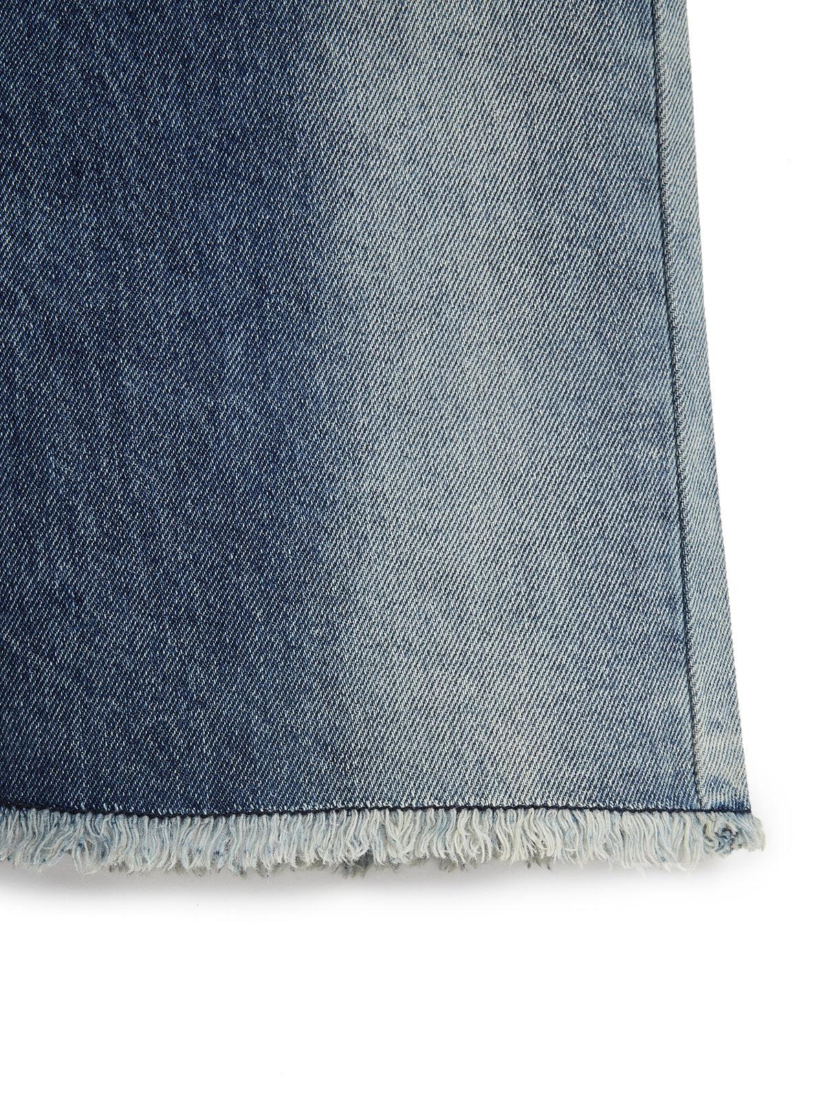 Knit N Knot Girls' Blue Side Faded High Waist Wide Flaring Fit Cotton Denim Jeans