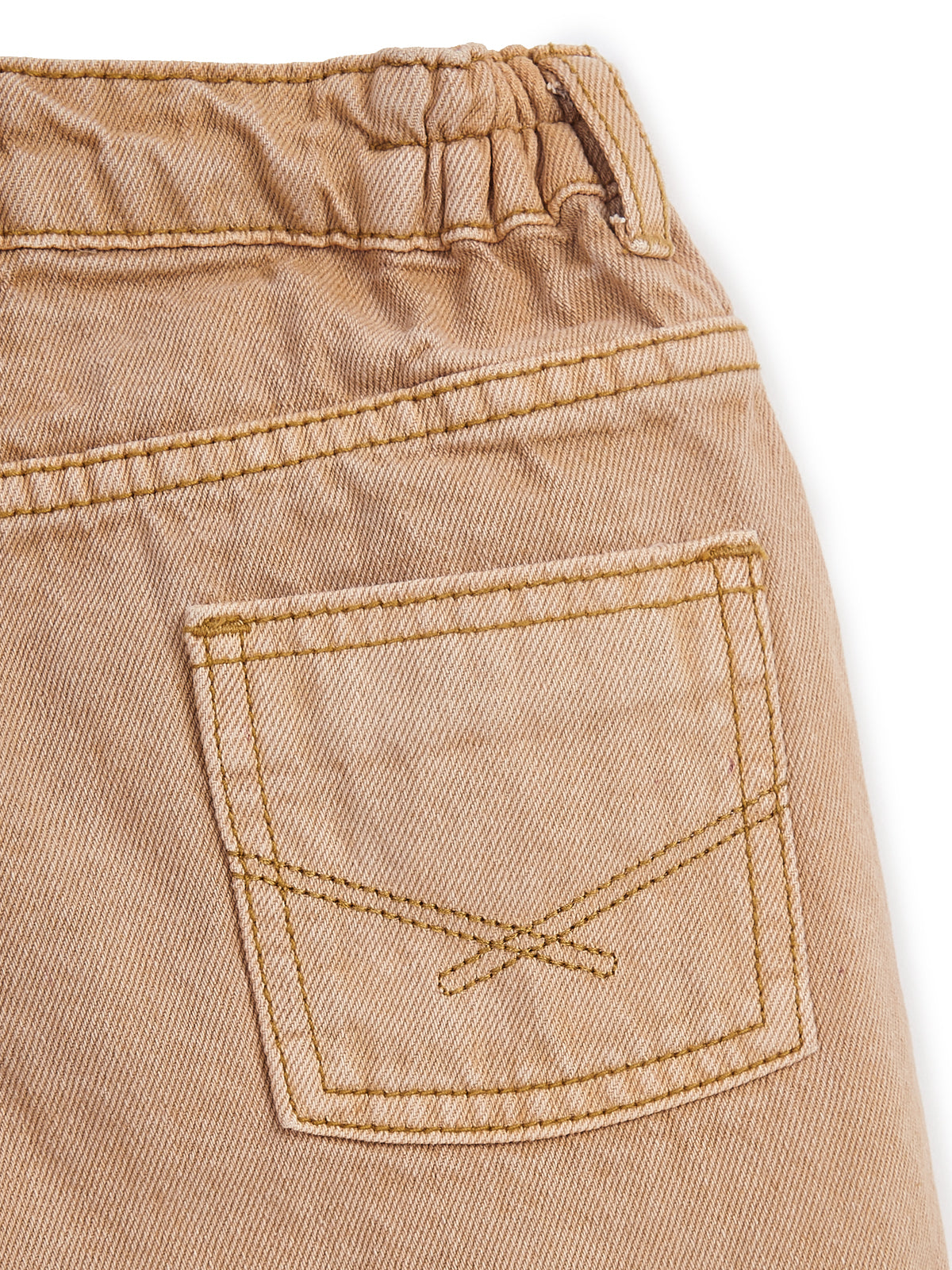 Knit N Knot Girls' 7-Pocket Wide Flared Fit Cotton Denim Cargo Jeans with Elasticated Waist