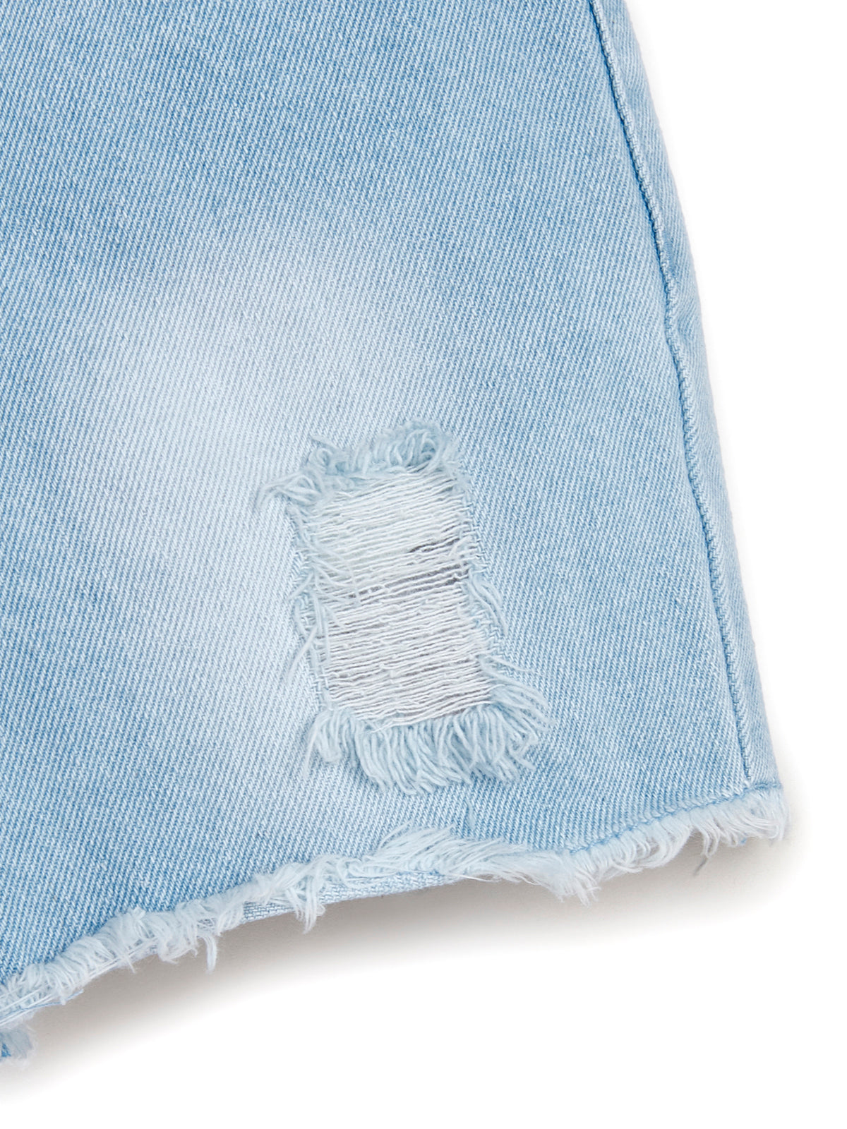Knit N Knot Girls' Cotton Denim Shorts – Mid-Rise, Thigh-Length, Breathable, and Comfortable | Ruptured, Distressed, Faded | Stylish Casual Wear with Adjustable Waist and 5 Pockets