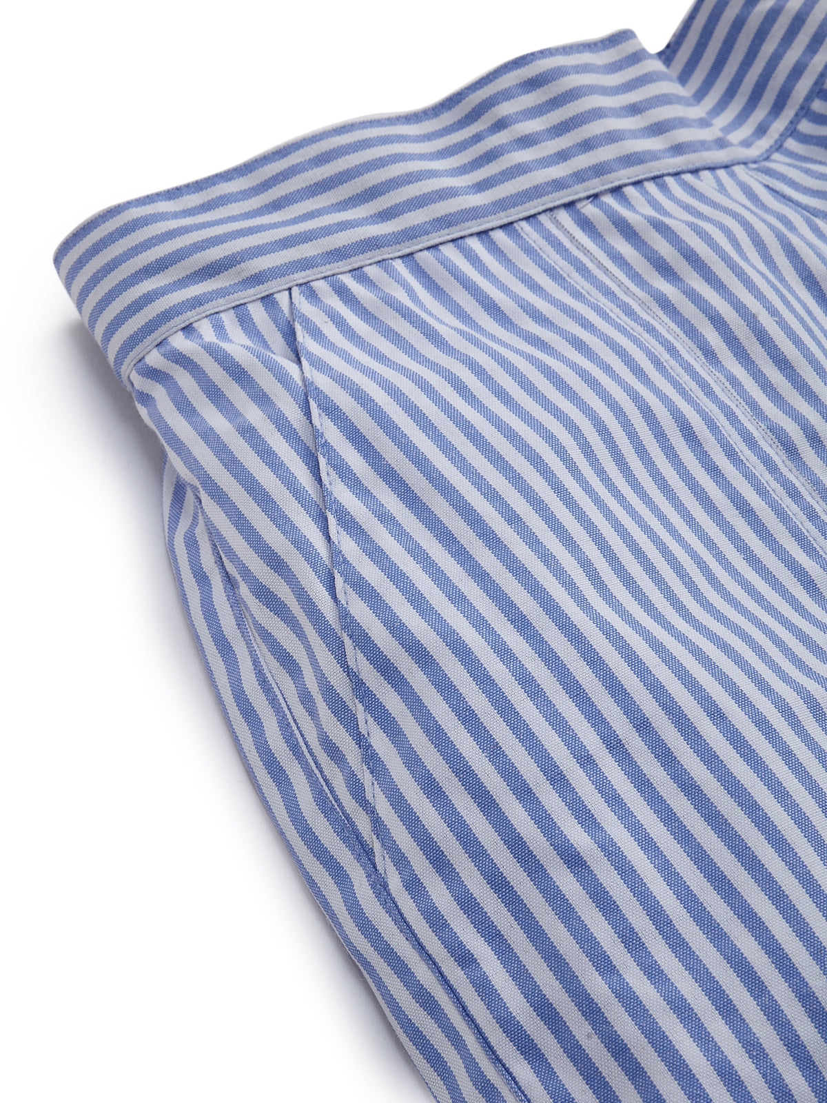 Knit N Knot Girls' Blue & White Striped Co-ord Set of Oxford Shirt Style Cotton Top with Shorts