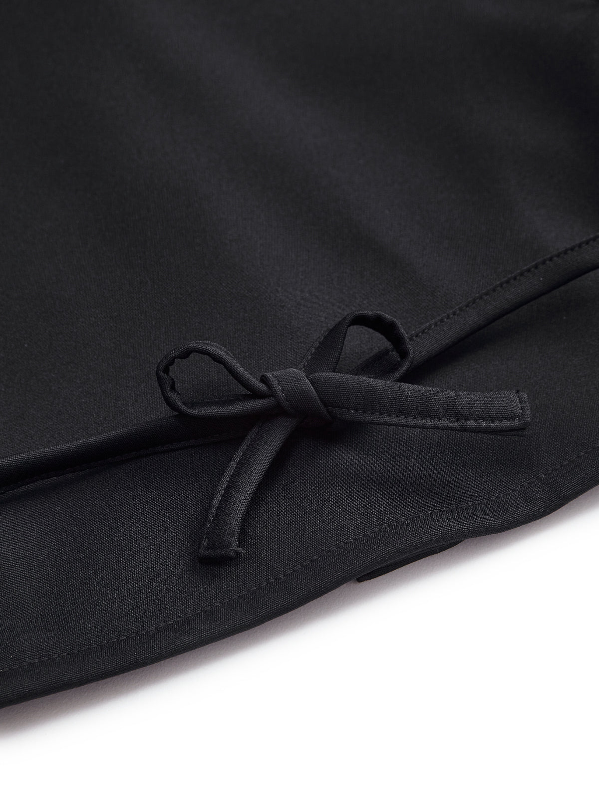 Knit N Knot Girls' Black Viscose Crepe Co-Ord Set of Mandarin Collar Puff Sleeve Top & Wide Leg Palazzo