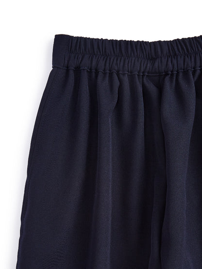 Knit N Knot Girls' Navy Viscose Crepe Co-Ord Set of Mandarin Collar Puff Sleeve Top & Wide Leg Palazzo (Copy)