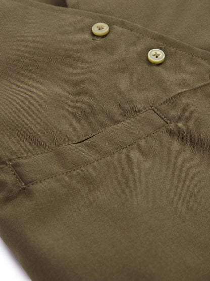 Knit N Knot Girls Khaki Solid Sleeveless Waistcoat | Premium Textured V-Neck Button Closure Casual, Party Vest Jacket Top| Stylish Formal Layering Jacket