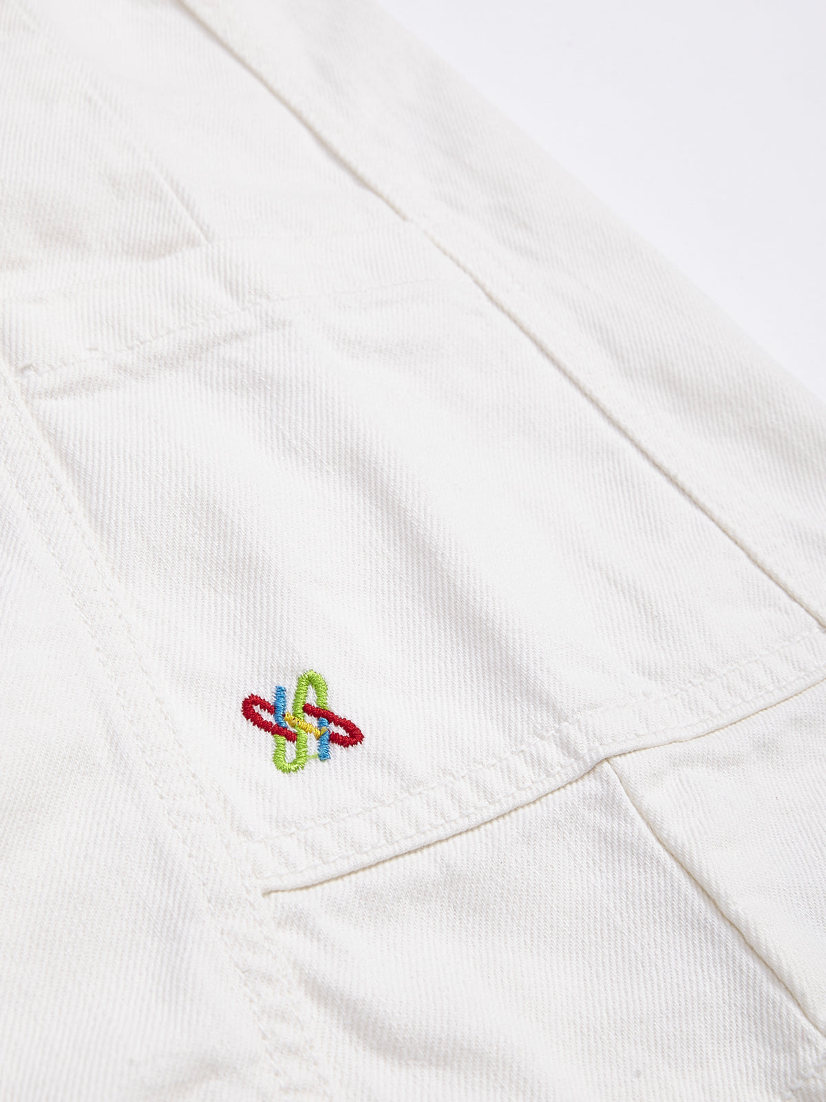 Knit N Knot Girls White Embroidered Denim Dungaree Dress | Adjustable Straps, Bib Pocket, Casual & Party | Soft Cotton-Rich Jeans Overall for Kids and Teenagers