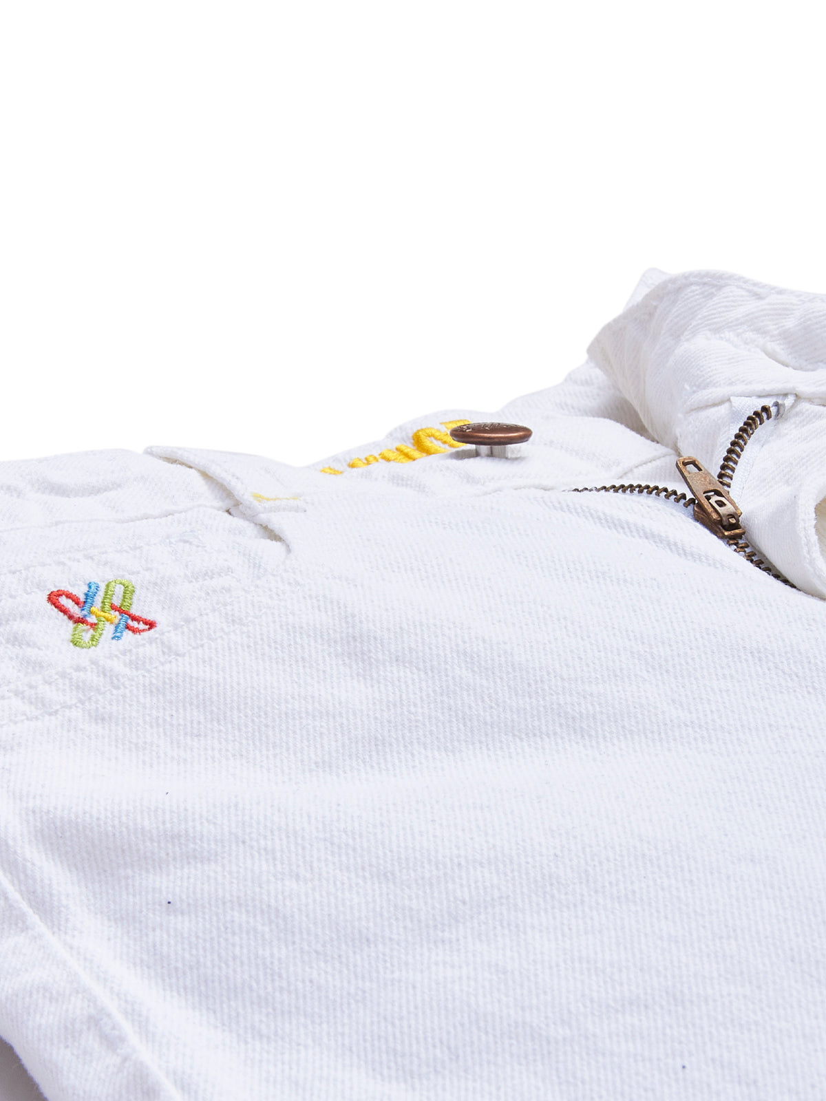 Knit N Knot Girls’ Wide Flared Fit White Jeans