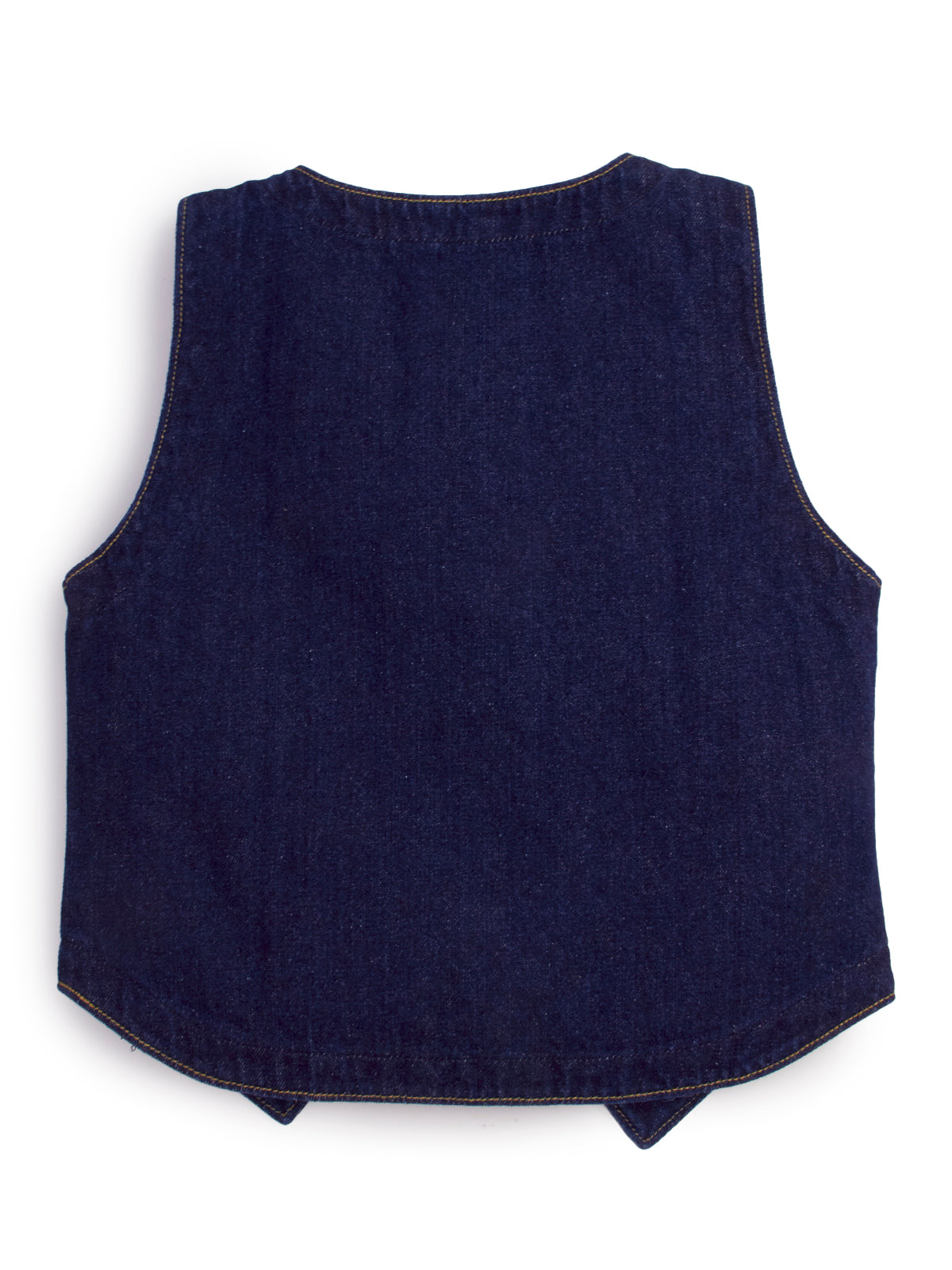 Knit N Knot Girls' Indigo Cotton Denim Co-Ord Set | Waistcoat Style Top with Cargo Jeans