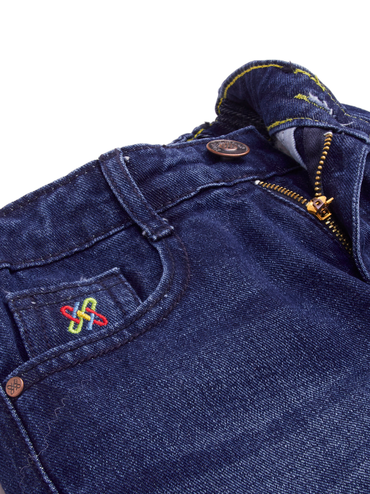 Knit N Knot Girl's Kids Raw Indigo Blue Washed Wide Leg Flared Fit Relaxed High Waist Frayed Bottom Jeans