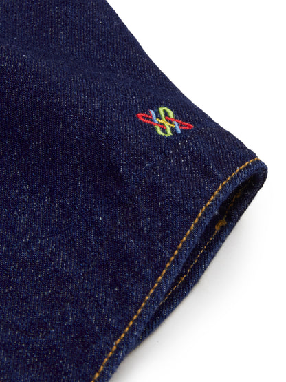 Knit N Knot Girls' Indigo Cotton Denim Waistcoat Style Sleeveless Denim Top with Front Buttons