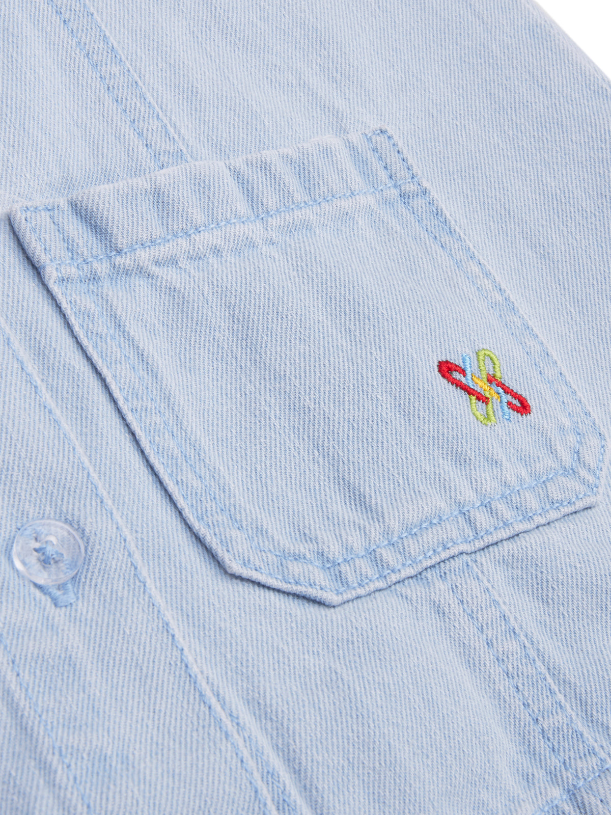 Knit N Knot Girls' Denim Shirt Dress with Front Pockets | Light Blue Casual A-Line Full Button Down Dress | Soft Cotton Jeans Stretch Fabric | Kids Summer Western Outfit
