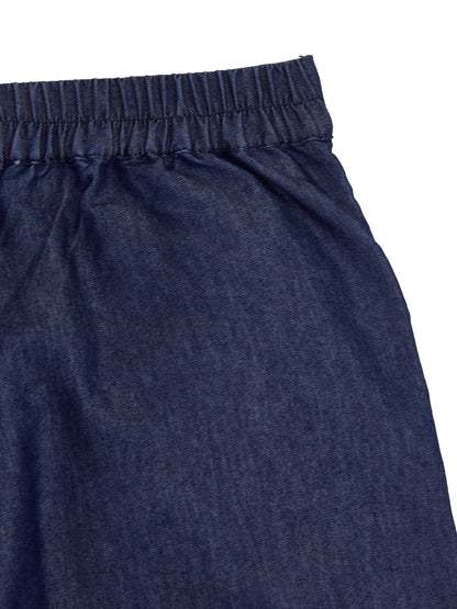 Knit N Knot Girls Indigo Denim Wide-Leg Palazzo Pants | Long Length