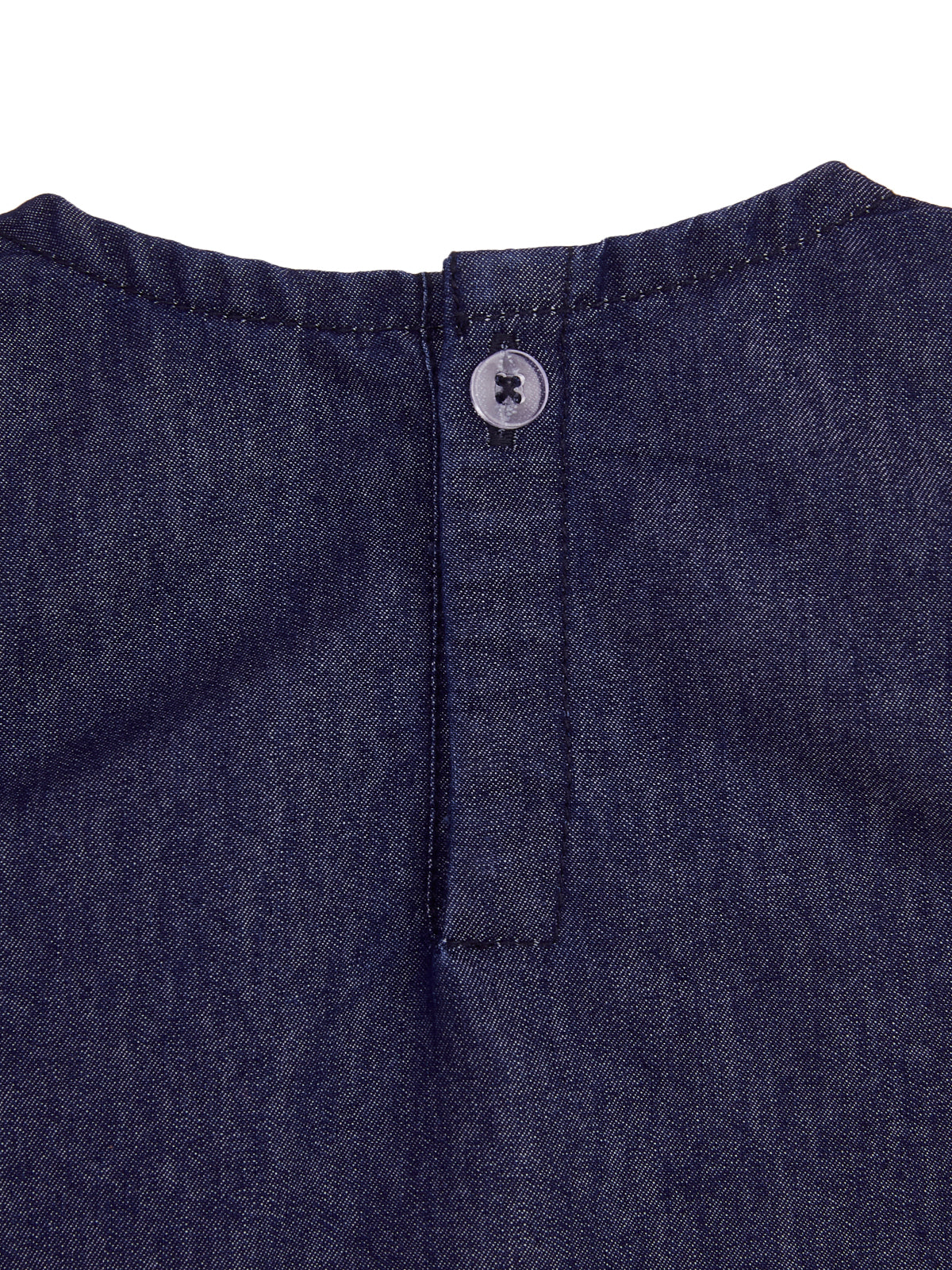 Knit N Knot Girls' Sleeveless Stylish Indigo Denim Ruffle Crop Top