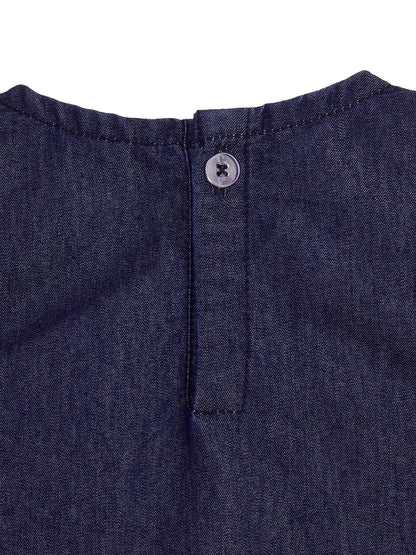 Knit N Knot Girls' Sleeveless Stylish Indigo Denim Ruffle Crop Top
