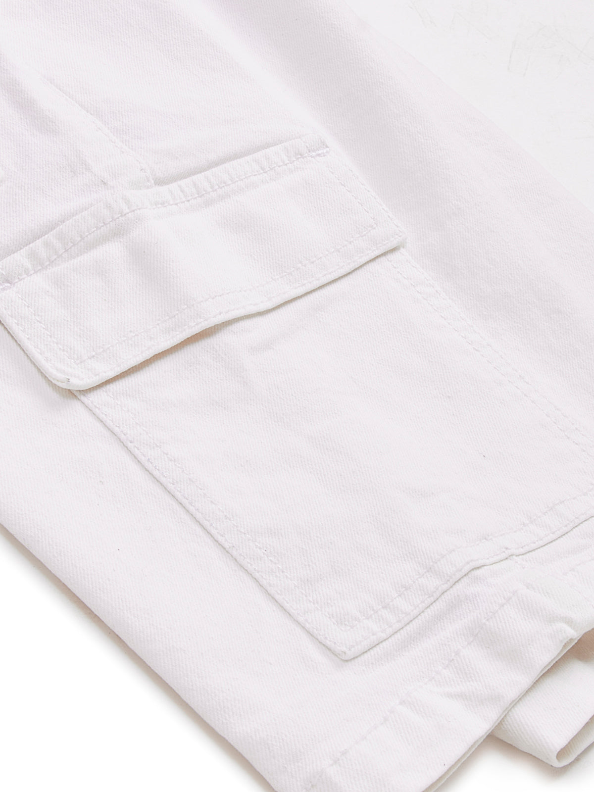Knit N Knot Boys Solid Denim Cargo Shorts, White Stretch Denim Shorts Knee Length, Summer Cotton Casuals, Elastic with Drawstring, Kids Comfortable Fashion Wear