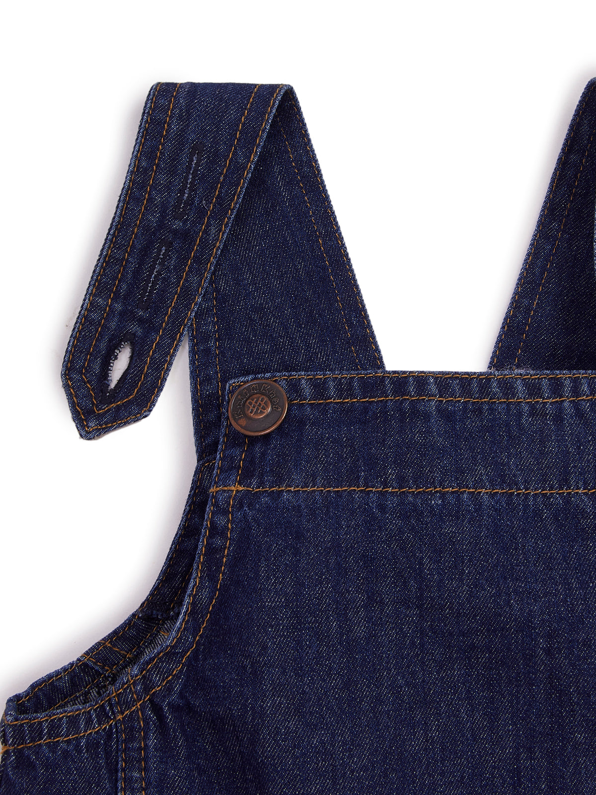 Knit N Knot Girls Premium Blue Denim Dungaree Dress | Adjustable Straps, Bib Pocket, Casual & Party | Soft Cotton-Rich Jeans Overall for Kids and Teenagers