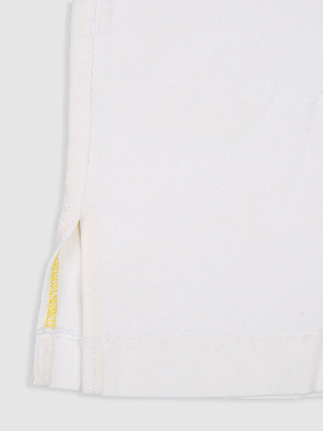 Knit N Knot Girls' Knee-Length Casual & Party Wear Milky White Cotton Denim Skirt with Side Slit