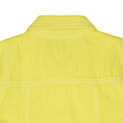 Knit N Knot Girls' Yellow Denim Shirt Dress with Front Buttons & Stitch Detailing – Cotton Dress for Girls
