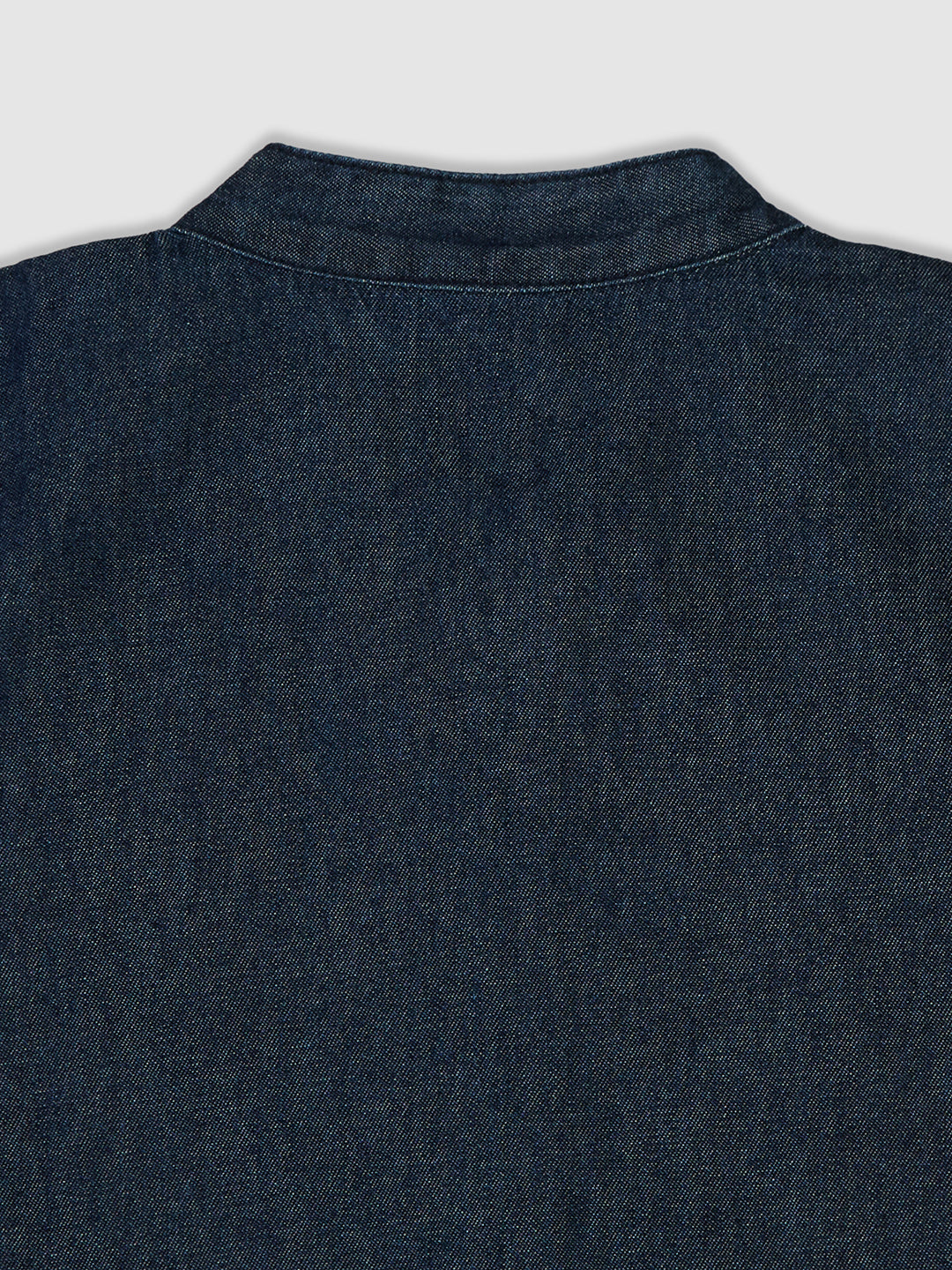 Knit N Knot Girls' Indigo Denim Shirt-Style Top with Puff Sleeves