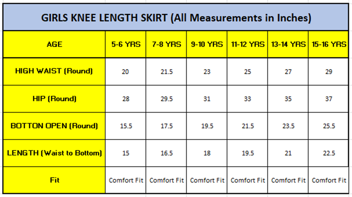 Knit N Knot Girls Blue Denim Washed Skirt for Ages 7-16 | Adjustable Waistband | Stylish A-Line Fit with Pockets | Knee Length | Casual Western Skirt for Kids