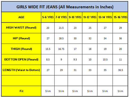 Knit N Knot Girls Wide Leg Jeans | Solid Indigo High Waist Denim Jeans with Frayed Hem | Relaxed Fit Casual Jeans for Girls | Kids Denim Bottom Wear