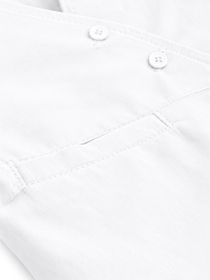 Knit N Knot Girls White Solid Sleeveless Waistcoat | Premium Textured V-Neck Button Closure Casual, Party Vest Jacket Top| Stylish Formal Layering Jacket